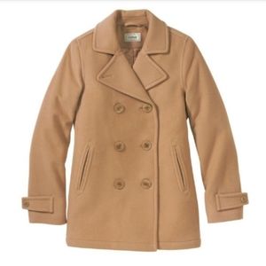 L.L. Bean 14P 100% Lambs' Wool Pea Coat, EUC